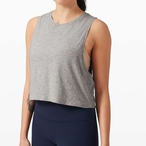 Lululemon Cut Back Crop Tank Grey